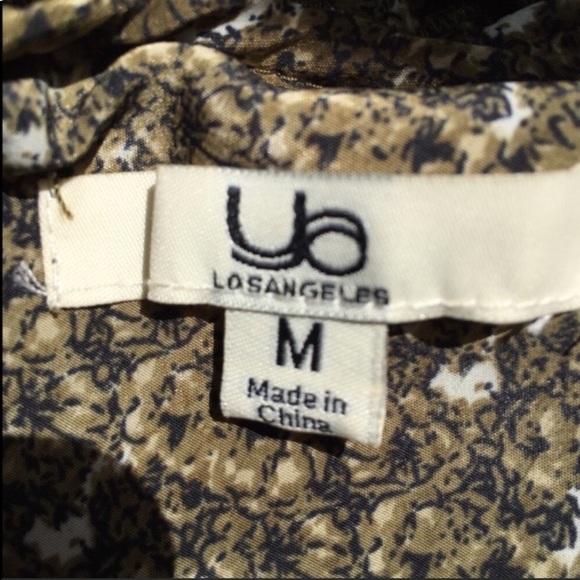 Ya Los Angeles retro print one shoulder chocolate brown mini fit/flare HP25x3 - Picture 3 of 11